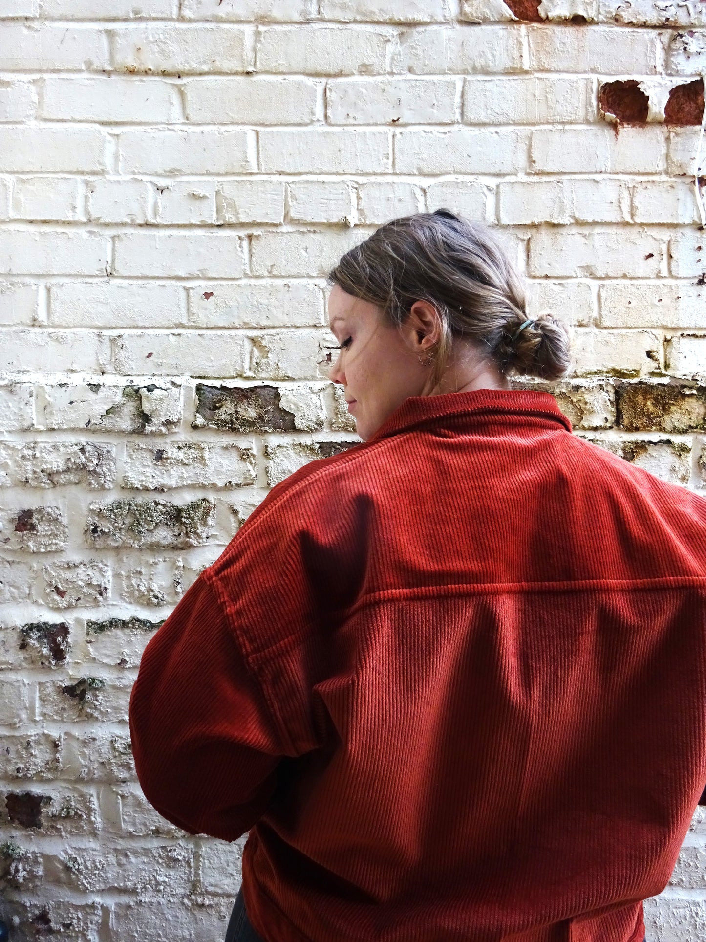 Burnt orange corduroy jacket UK14