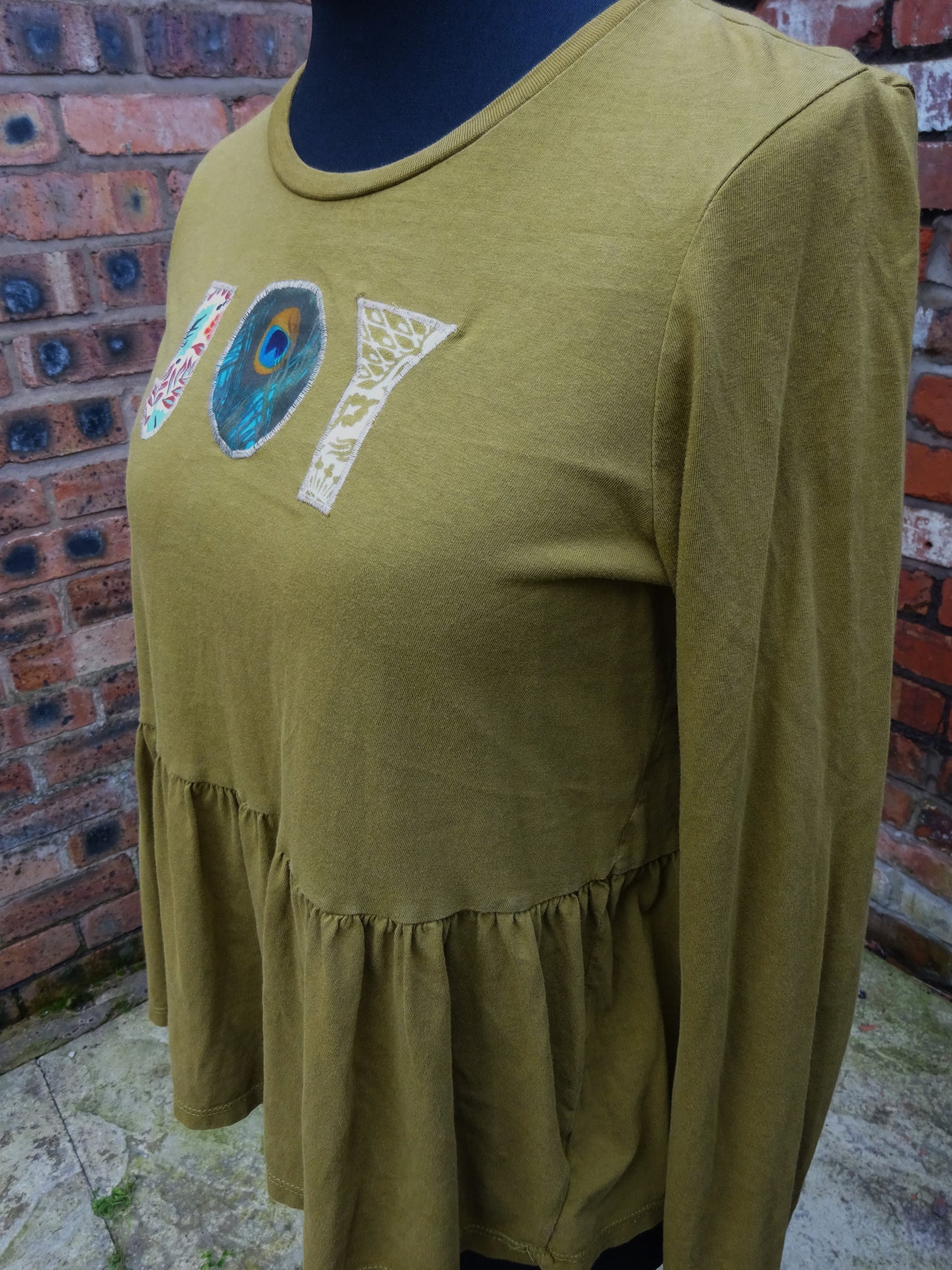 Sage green JOY peplum top