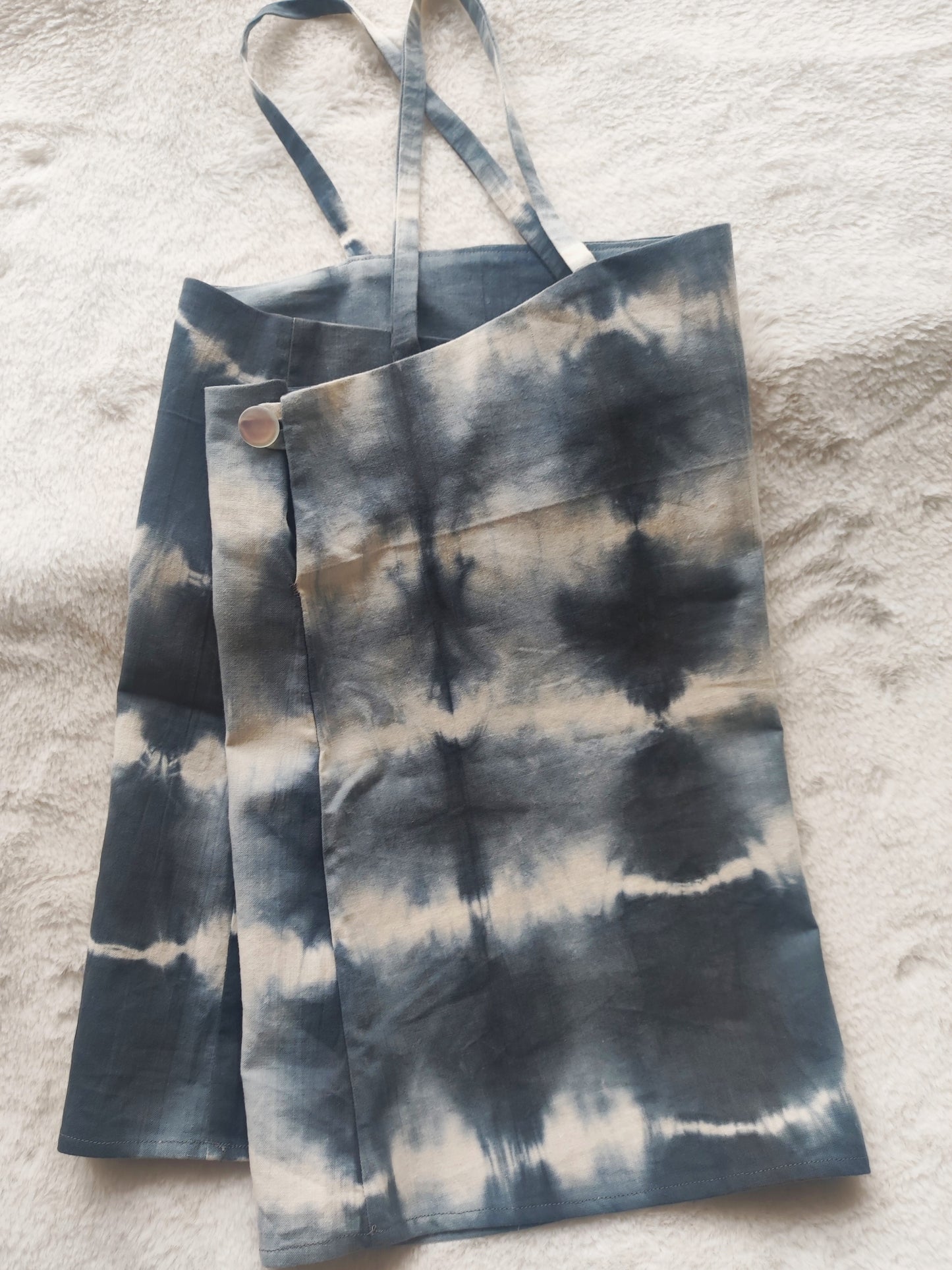 Black and grey tie-dye spaghetti strap cotton top